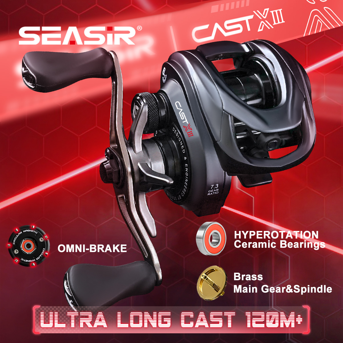 Abu Garcia Reel Max - SEASIR CAST-X3 Baitcasting Reel Ultralong Cast
