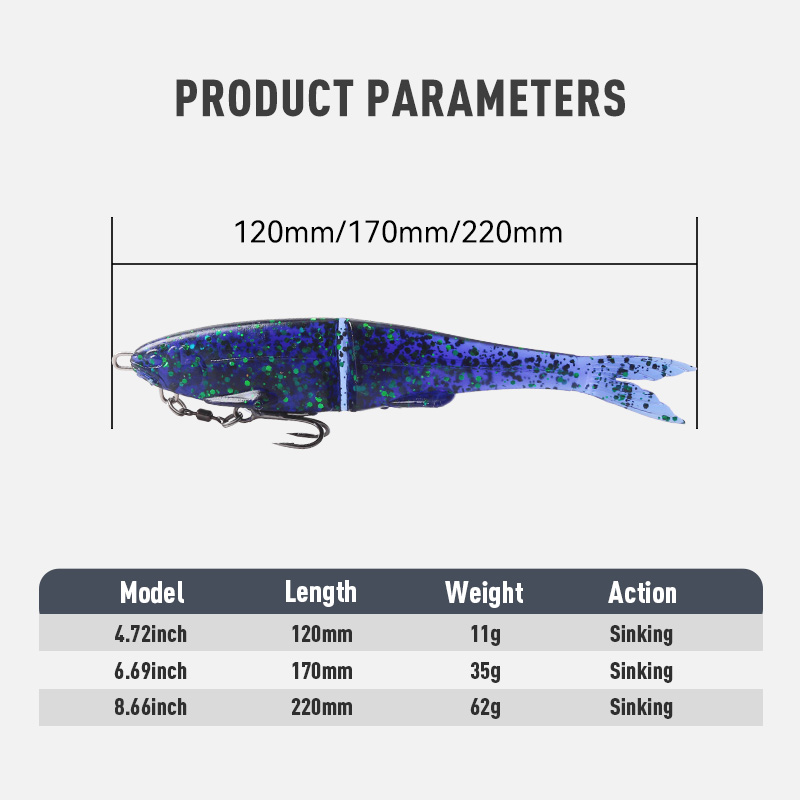 1pc Soft Jointed Swimbait Sink - Fishing Lure Swimbait recension och pris